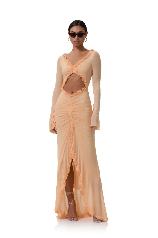 Cat Micro Ruffle Maxi - Peach Fuzz