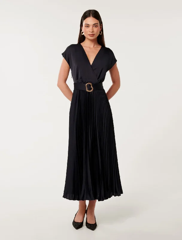 Cordelia Satin Wrap Midi Dress