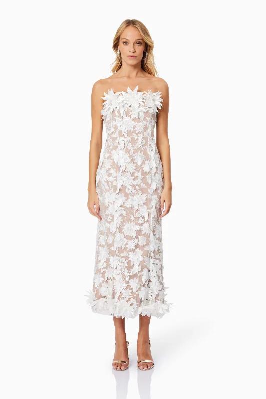 Valentina Midi Cocktail Dress in White