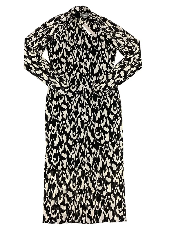 Dress Party Long By Anthropologie In Black & Cream, Size: L