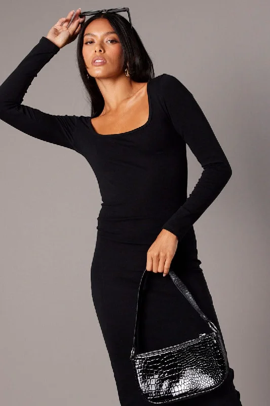 Black Bodycon Dress Long Sleeve