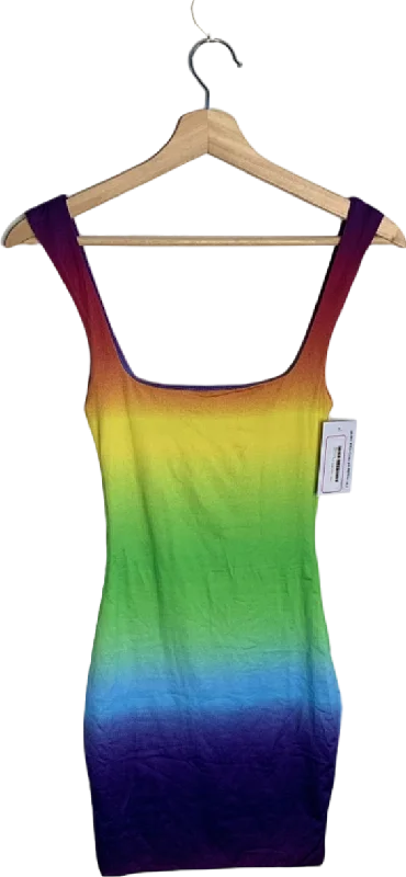 Fashion Nova Rainbow Gradient Bodycon Dress XS