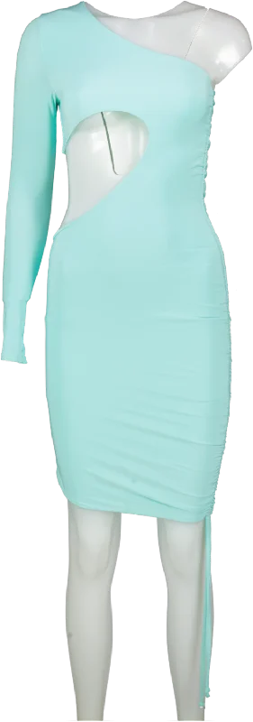 Misspap Blue One Shoulder Cut Out Bodycon Dress UK 6