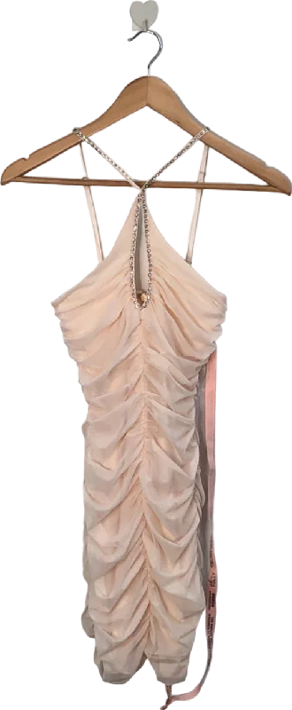 Oh Polly Ivory Ruched Bodycon Mini Dress 6