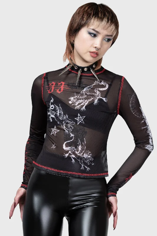 Devillment Mesh Long Sleeve Top