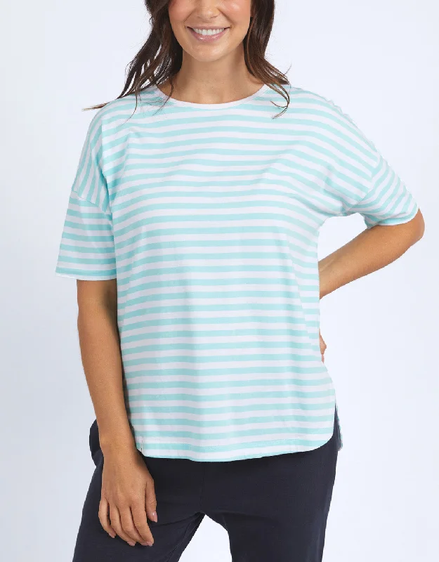 Lauren Short Sleeve Tee - Tonic Blue/White Stripe