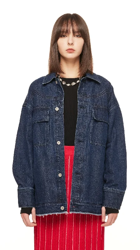 Corded Braiding Oversized Denim Jacket