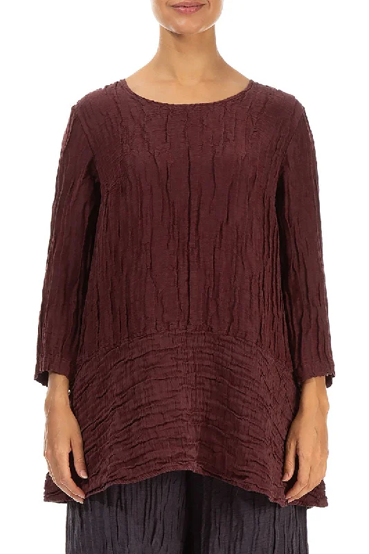 Loose Merlot Silk Linen Tunic