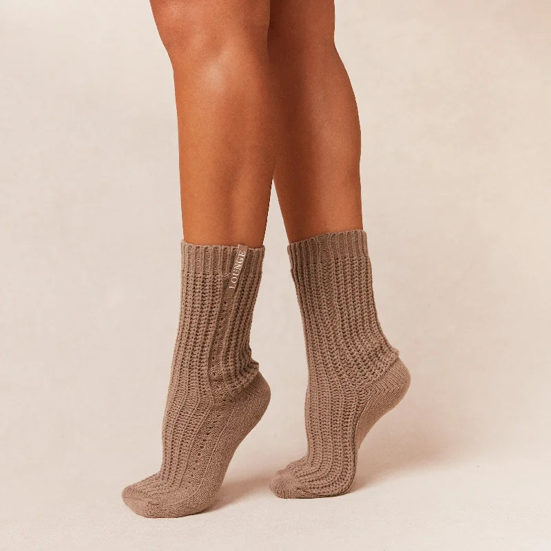 Snooze Knitted Socks - Fawn