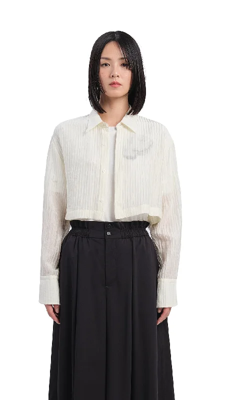 Textual Cropped Shirt