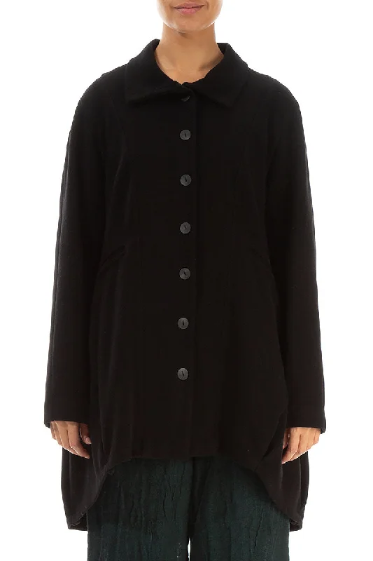 Black Balloon Cotton Jersey Jacket