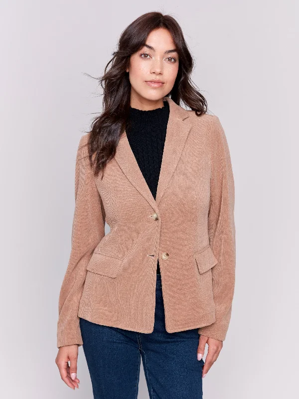 Knit Corduroy Blazer - Truffle