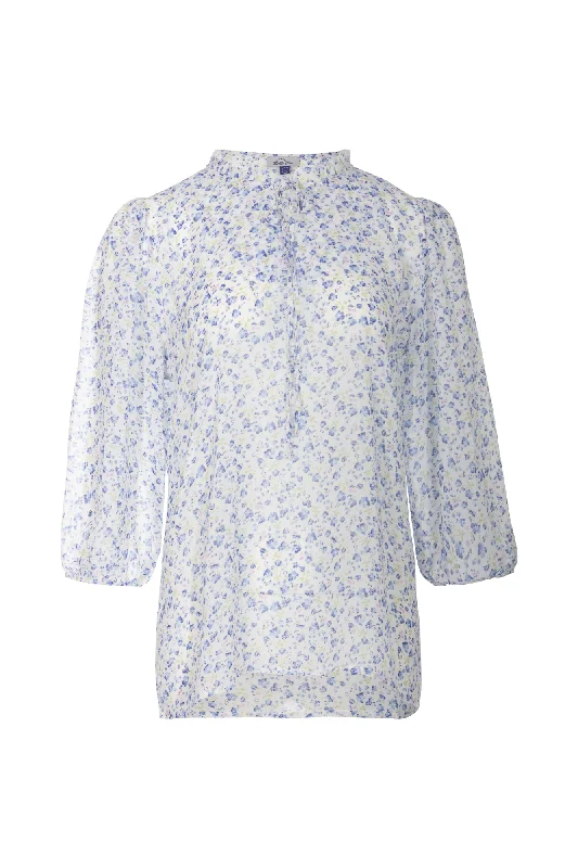 Printed Chiffon Top | Blues White Daisy | 7125AR