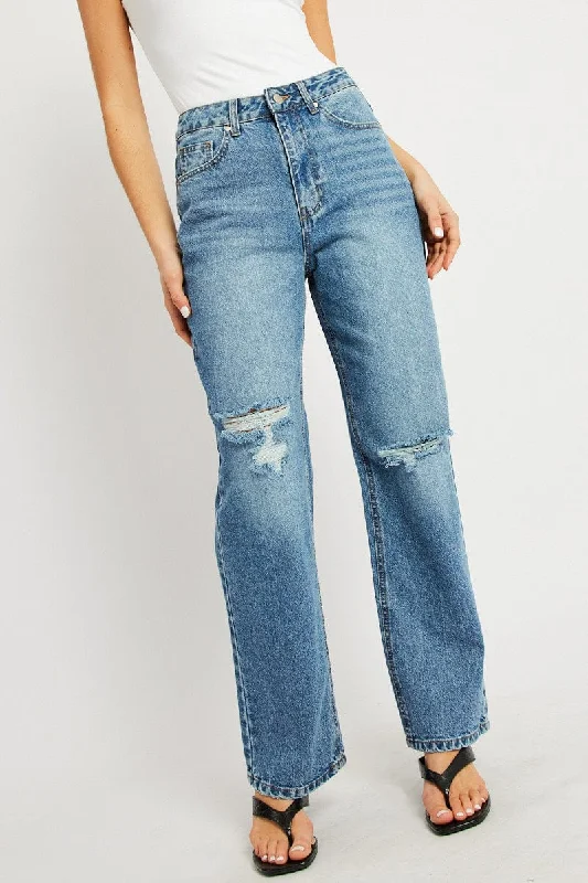 Denim Straight Jean Mid Rise