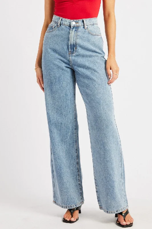 Denim Wide Leg Jean High Rise