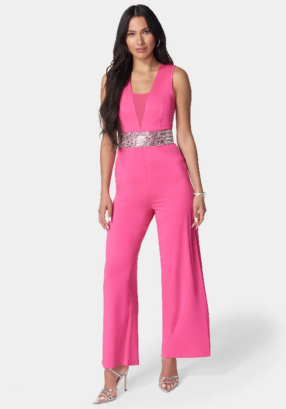 Embellished Wide Leg Jumpsuit