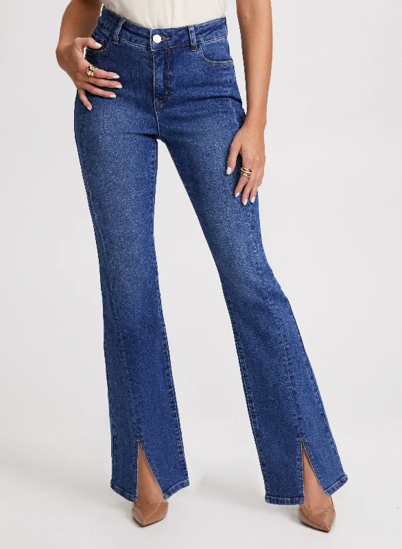 Flared Split Hem Jeans