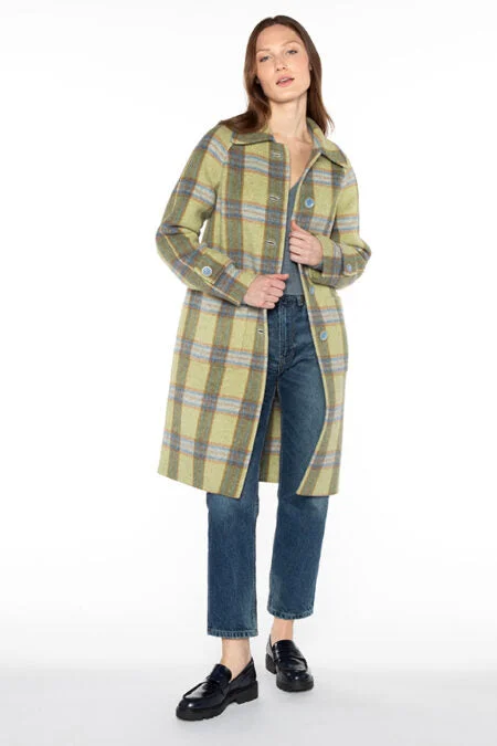 Kinross Cashmere Plaid Coat