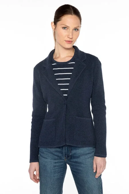 Kinross Cashmere Thermal Notch Collar Cardigan