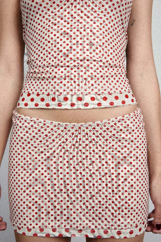 ELEKTRA SKIRT - WHITE POLKA DOT