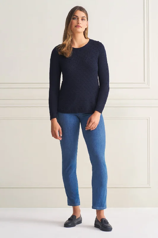 Merino Wool Popcorn Jumper - Ink