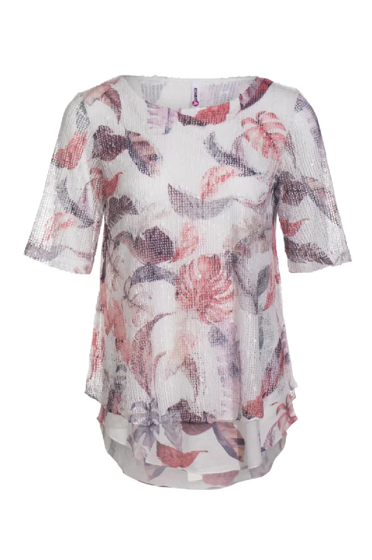 Overlay Mesh Tunic | PINK FLOWER | 3971AR